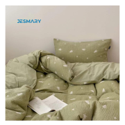 Set chăn ga gối đệm bằng vải muslin, chăn chần bông siêu dày dặn